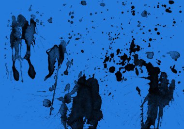 mavi arka plan doku soyut siyah boya splatters