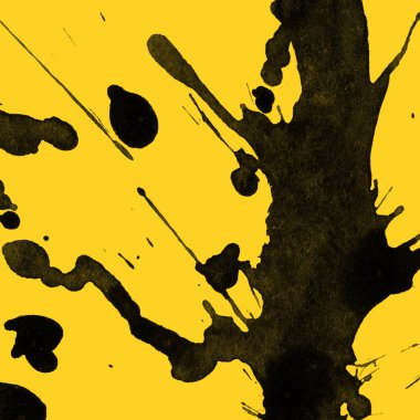 sarı arka plan doku soyut siyah boya splatters
