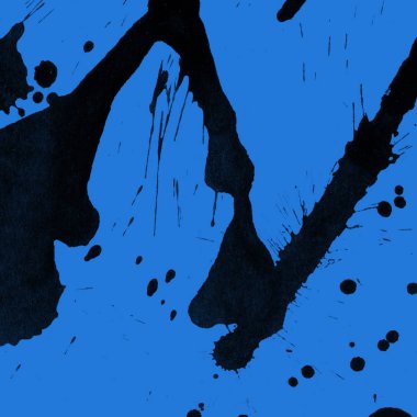 mavi arka plan doku soyut siyah boya splatters