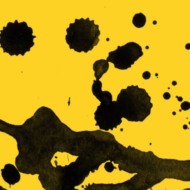 sarı arka plan doku soyut siyah boya splatters