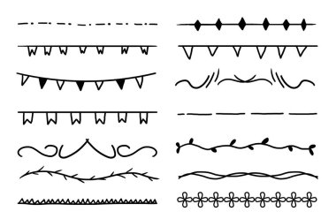 Beyaz arka planda siyah Dekoratif kenarlık çizgisi