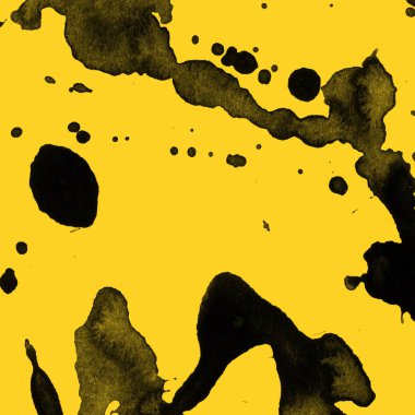sarı arka plan doku soyut siyah boya splatters