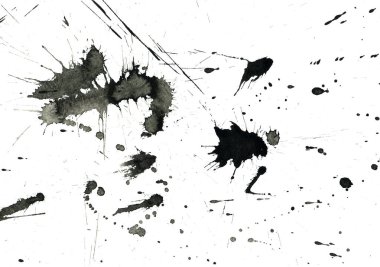 Beyaz arka plan doku soyut siyah boya splatters