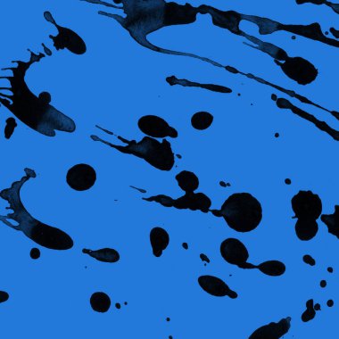 mavi arka plan doku soyut siyah boya splatters