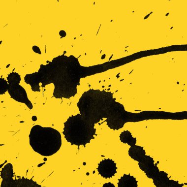 sarı arka plan doku soyut siyah boya splatters