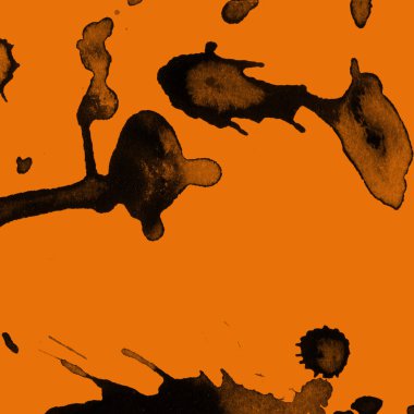 orangebackground doku soyut siyah boya splatters