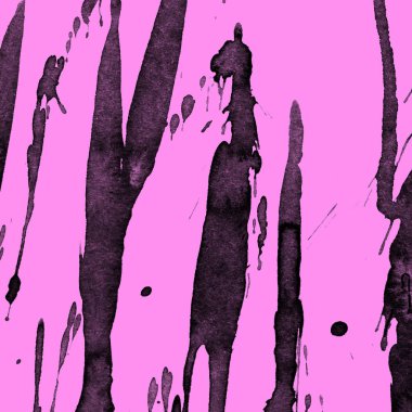 Soyut siyah boya doku pembe bir arka plan üzerinde splatters