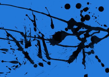 mavi arka plan doku soyut siyah boya splatters