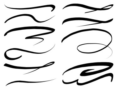 Beyaz arka planda siyah fırça darbeleri