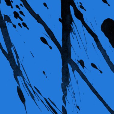 mavi arka plan doku soyut siyah boya splatters