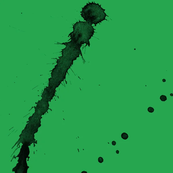 Αφηρημένο Μαύρο Χρώμα Splatters Υφή Πράσινο Φόντο — Φωτογραφία Αρχείου