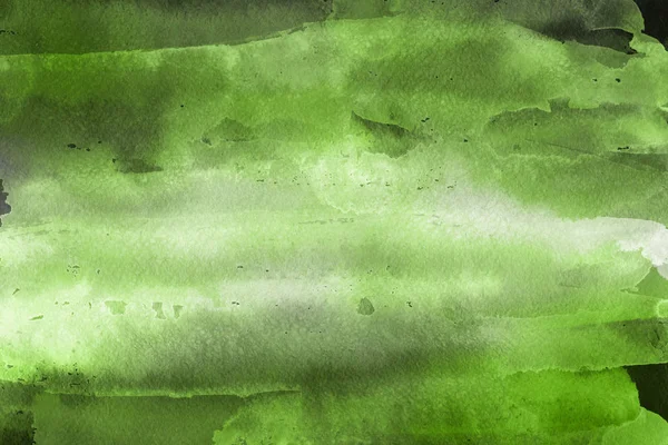 Tinta Aquarela Verde Sobre Papel Fundo Abstrato — Fotografia de Stock