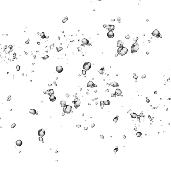 Ізольовані Водяні Бульбашки Білому Тлі — стокове фото
