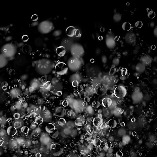 abstract wallpaper with soap bubbles on dark background