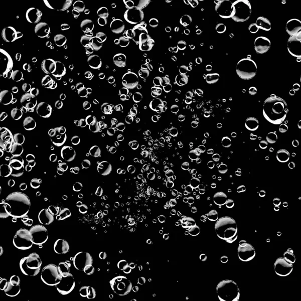 Απομονωμένη Φυσαλίδες Νερού Λευκό Μαύρο Φόντο Βροχή Σταγόνες Νερού Υποβρύχια — Φωτογραφία Αρχείου