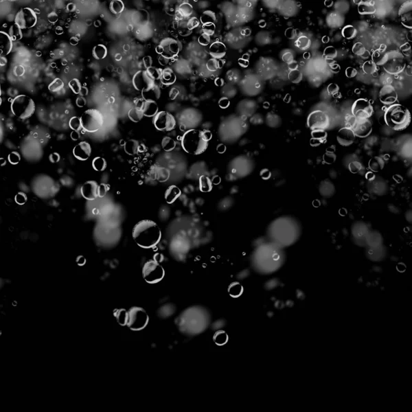 abstract wallpaper with soap bubbles on dark background