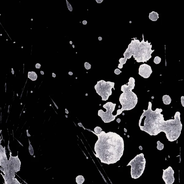 Soyut Beyaz boya doku siyah arka plan üzerine splatters