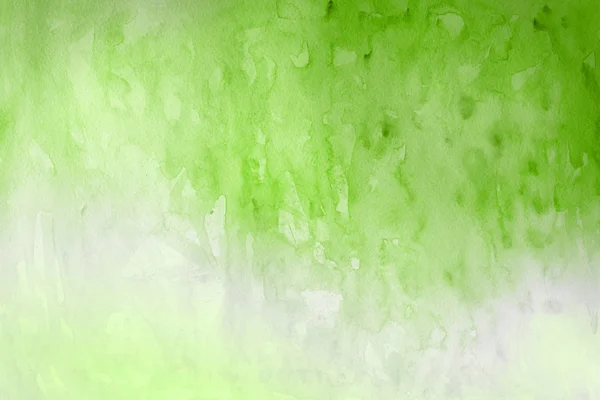 Peinture Aquarelle Verte Sur Papier Fond Abstrait — Photo