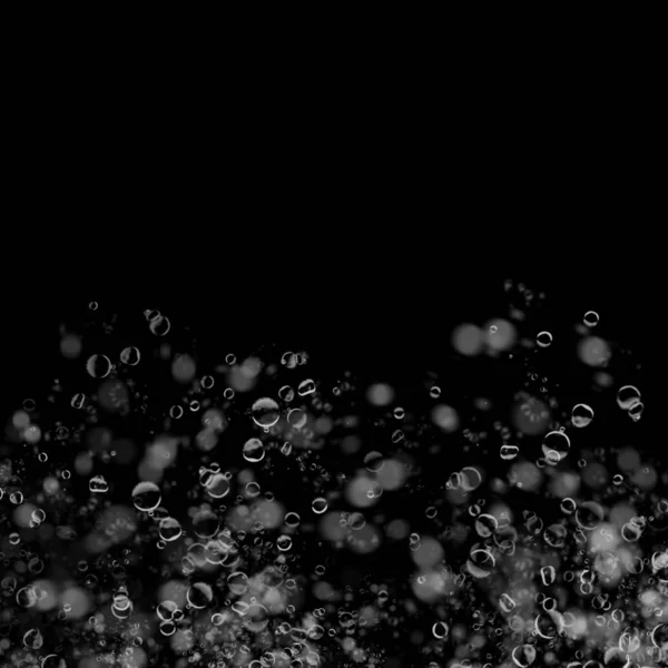 abstract wallpaper with soap bubbles on dark background