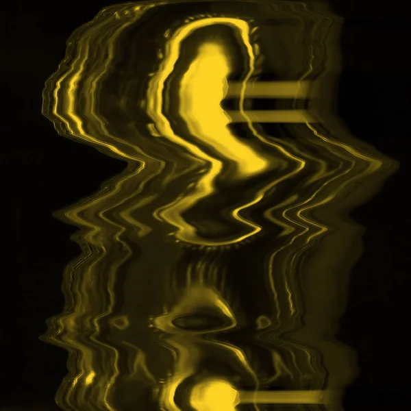 Abstrakte Textur Mit Digitalen Screen Glitch Effekten Gelb Und Schwarz — Stockfoto