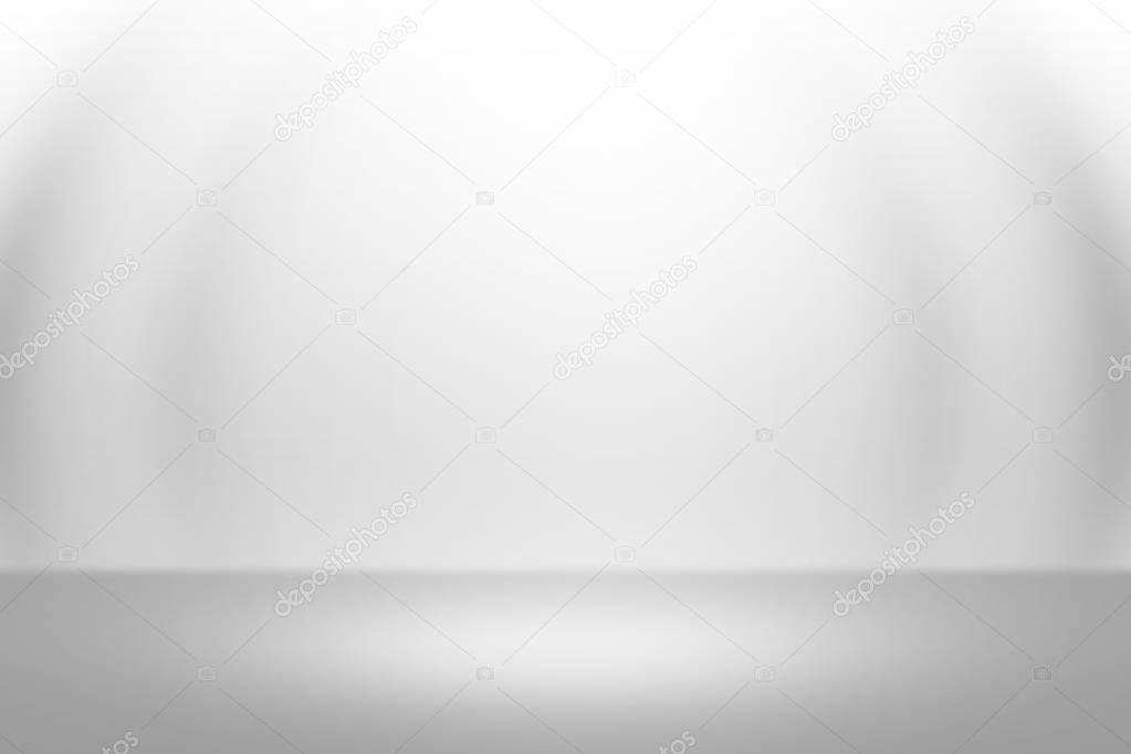 white wallpaper background illuminated with spotlights 