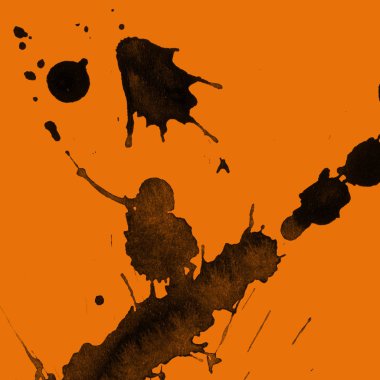 orangebackground doku soyut siyah boya splatters