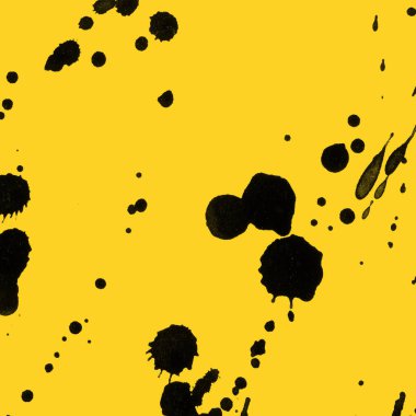 sarı arka plan doku soyut siyah boya splatters