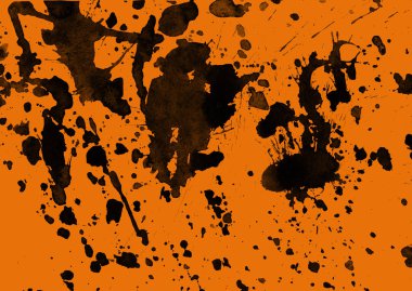 orangebackground doku soyut siyah boya splatters