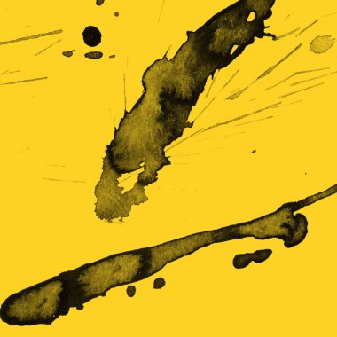 sarı arka plan doku soyut siyah boya splatters