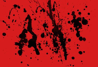 kırmızı arka plan doku soyut siyah boya splatters