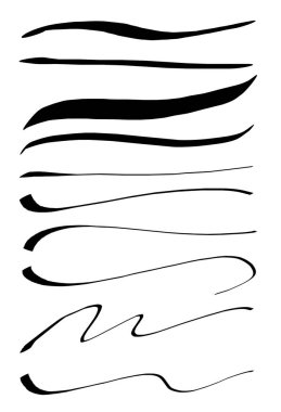 Beyaz arka planda siyah fırça darbeleri