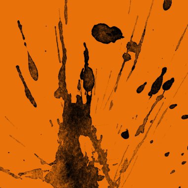 orangebackground doku soyut siyah boya splatters