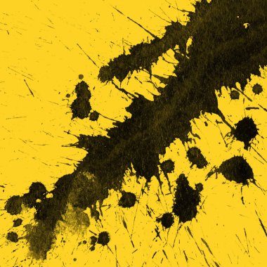 sarı arka plan doku soyut siyah boya splatters