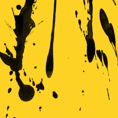 sarı arka plan doku soyut siyah boya splatters