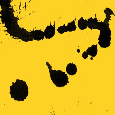sarı arka plan doku soyut siyah boya splatters
