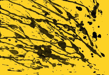 sarı arka plan doku soyut siyah boya splatters