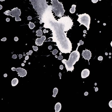 Soyut Beyaz boya doku siyah arka plan üzerine splatters