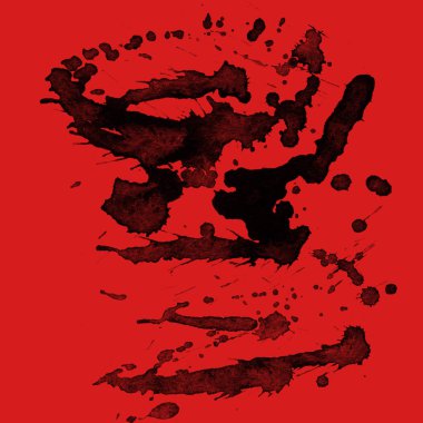 kırmızı arka plan doku soyut siyah boya splatters