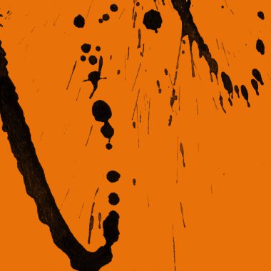 orangebackground doku soyut siyah boya splatters