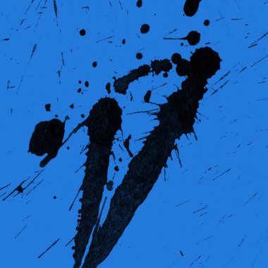mavi arka plan doku soyut siyah boya splatters