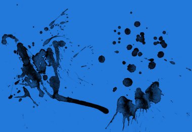 mavi arka plan doku soyut siyah boya splatters
