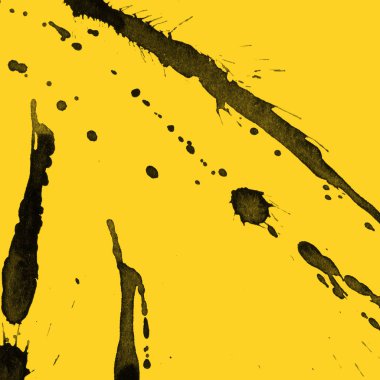 sarı arka plan doku soyut siyah boya splatters