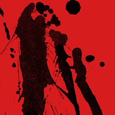 kırmızı arka plan doku soyut siyah boya splatters