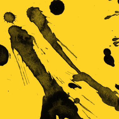 sarı arka plan doku soyut siyah boya splatters