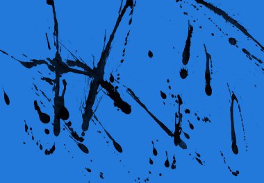mavi arka plan doku soyut siyah boya splatters