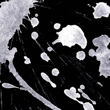 Soyut Beyaz boya doku siyah arka plan üzerine splatters