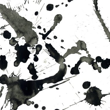Beyaz arka plan doku soyut siyah boya splatters
