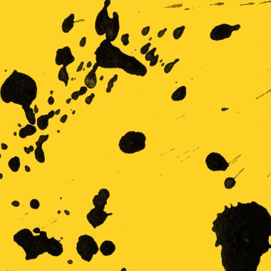 sarı arka plan doku soyut siyah boya splatters