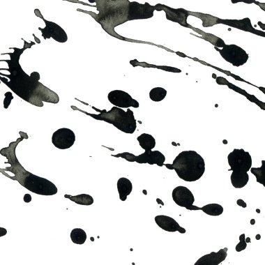 Beyaz arka plan doku soyut siyah boya splatters