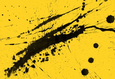 sarı arka plan doku soyut siyah boya splatters